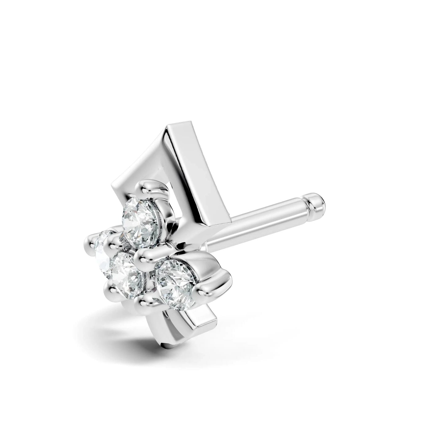 silver Elite Spark Nose Pin