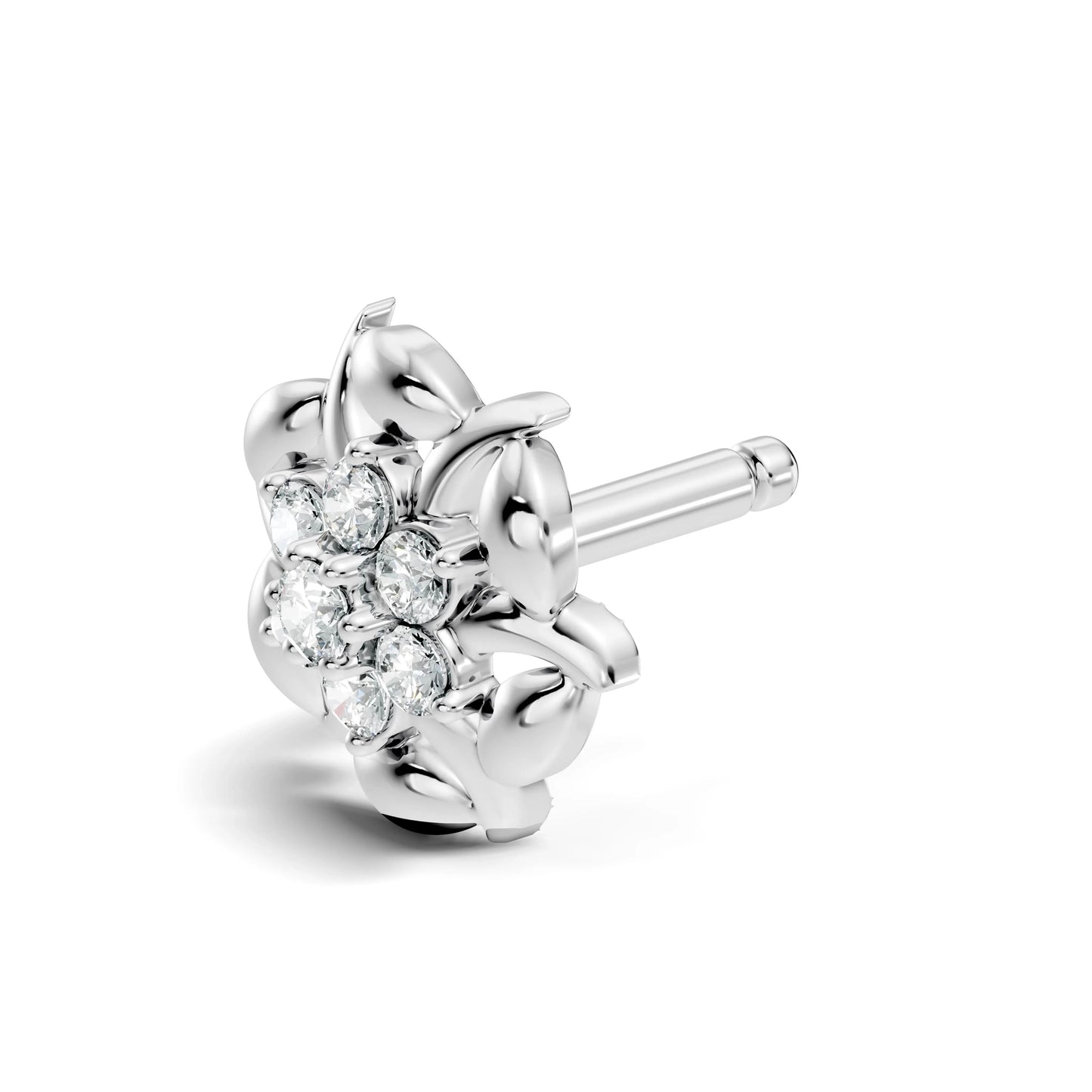 silver Golden Flower Nose Stud
