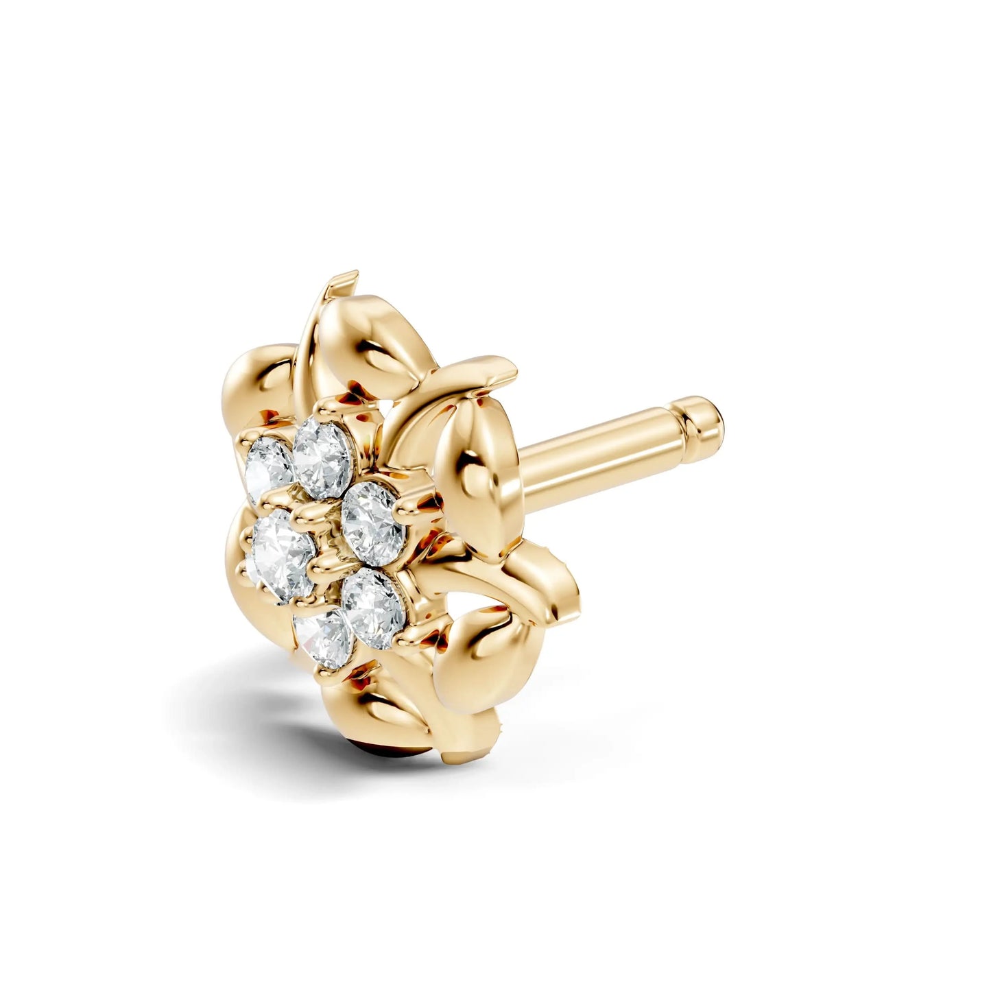 silver Golden Flower Nose Stud