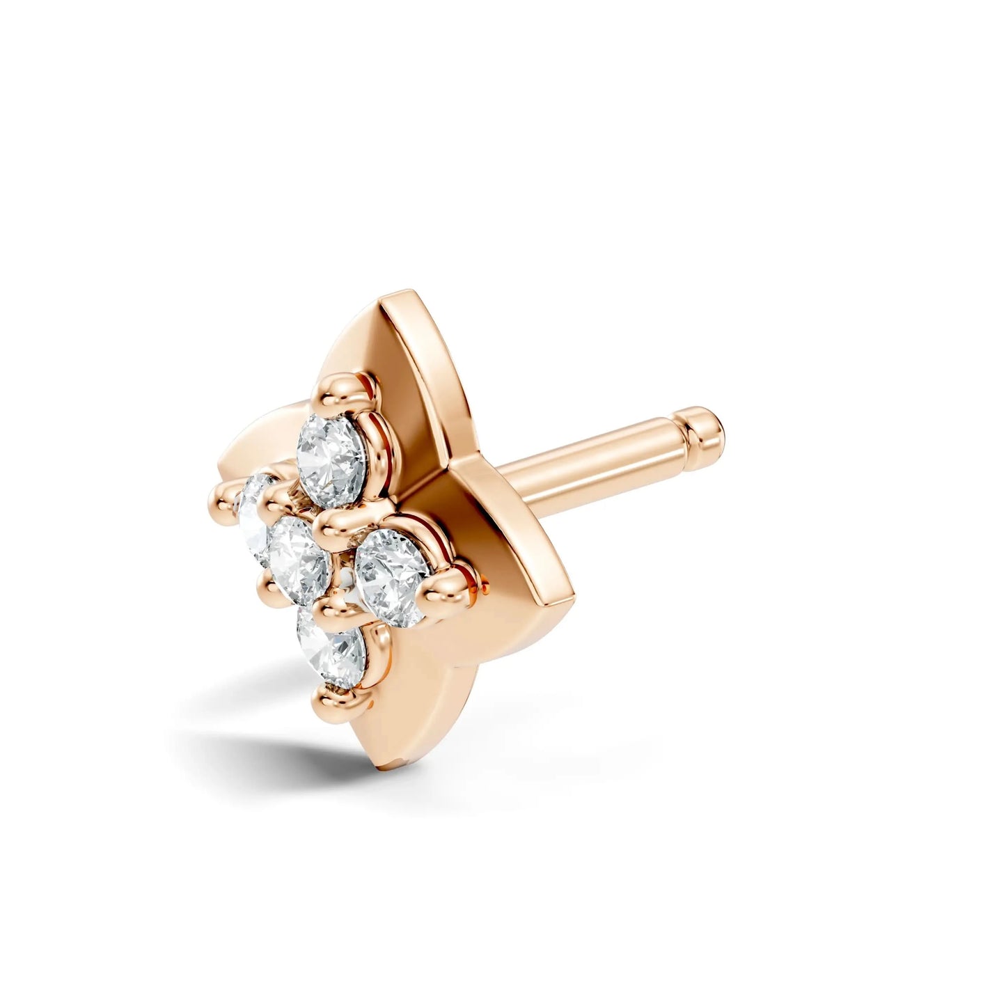 silver Floral Spark Nose Pin