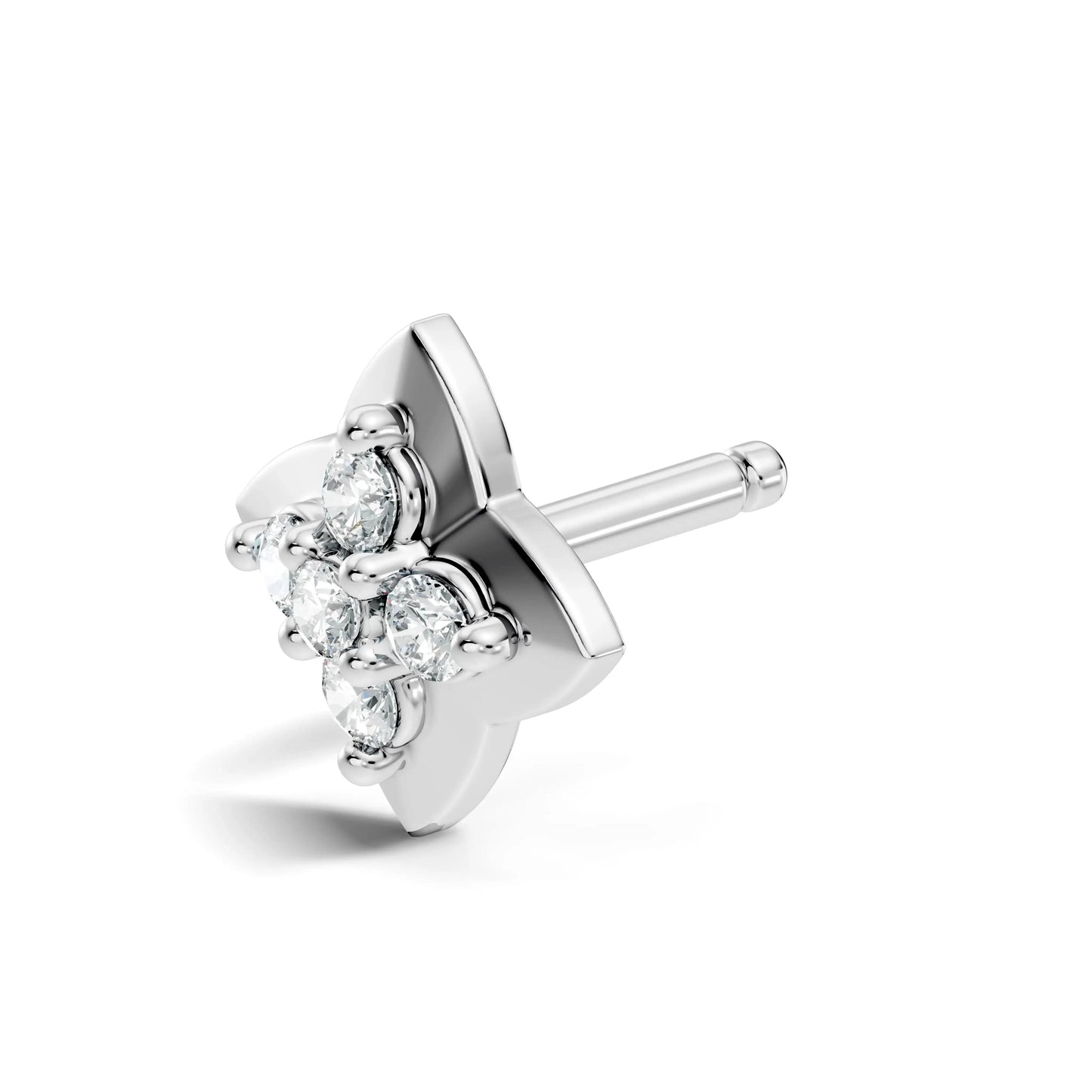 silver Floral Spark Nose Pin