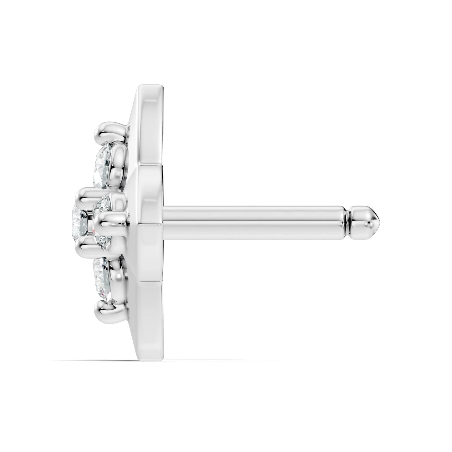 silver Floral Spark Nose Pin