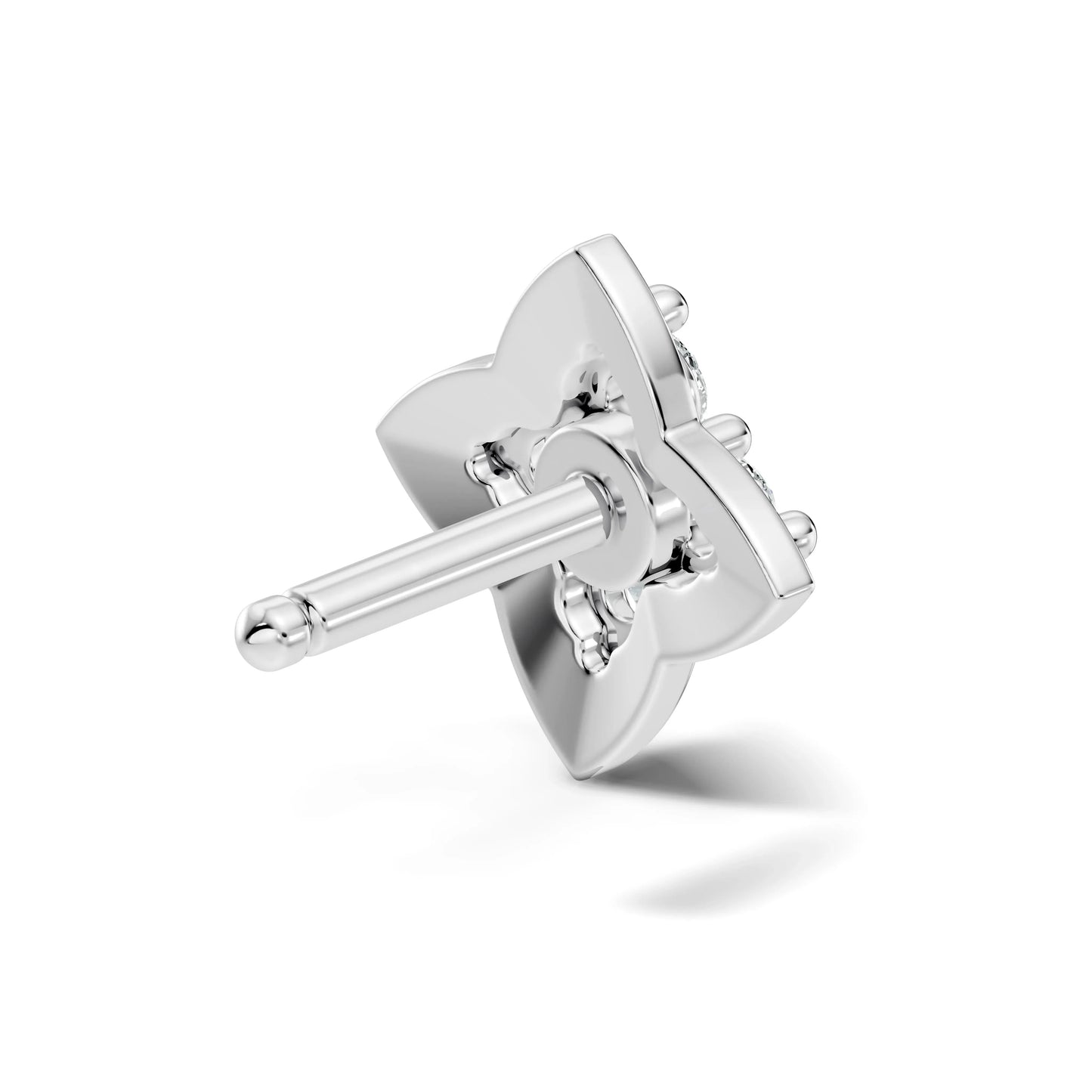 silver Floral Spark Nose Pin