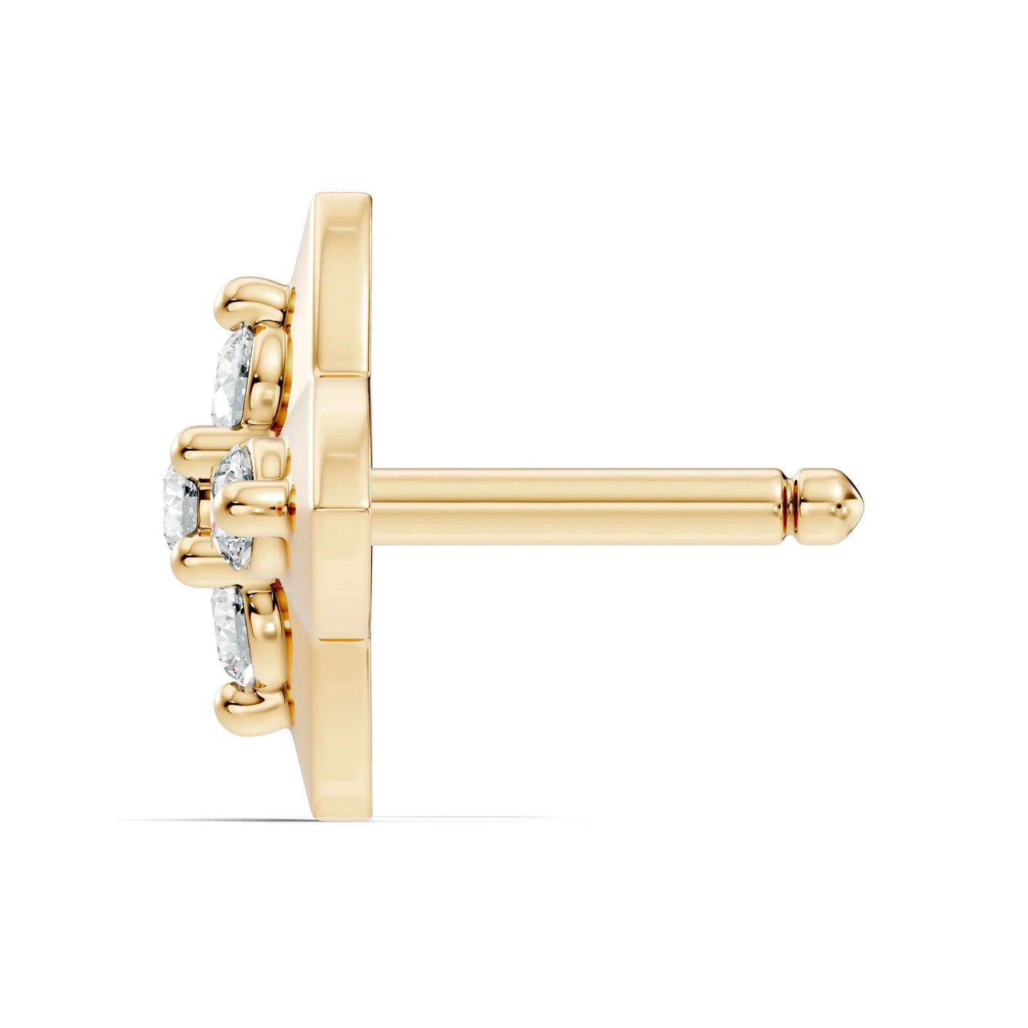 silver Floral Spark Nose Pin