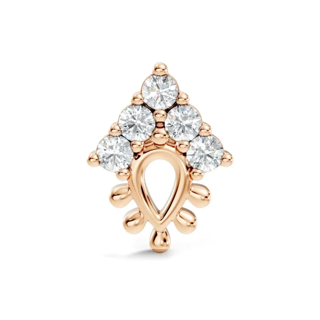 silver Dew Drop Nose Pin