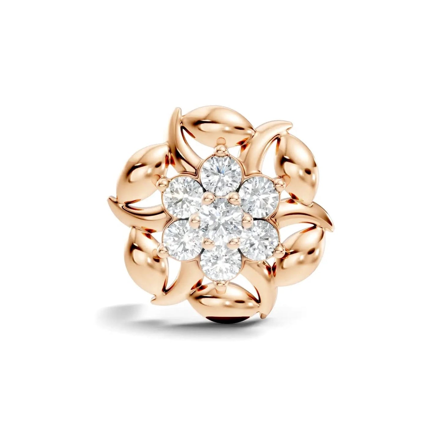 silver Golden Flower Nose Stud