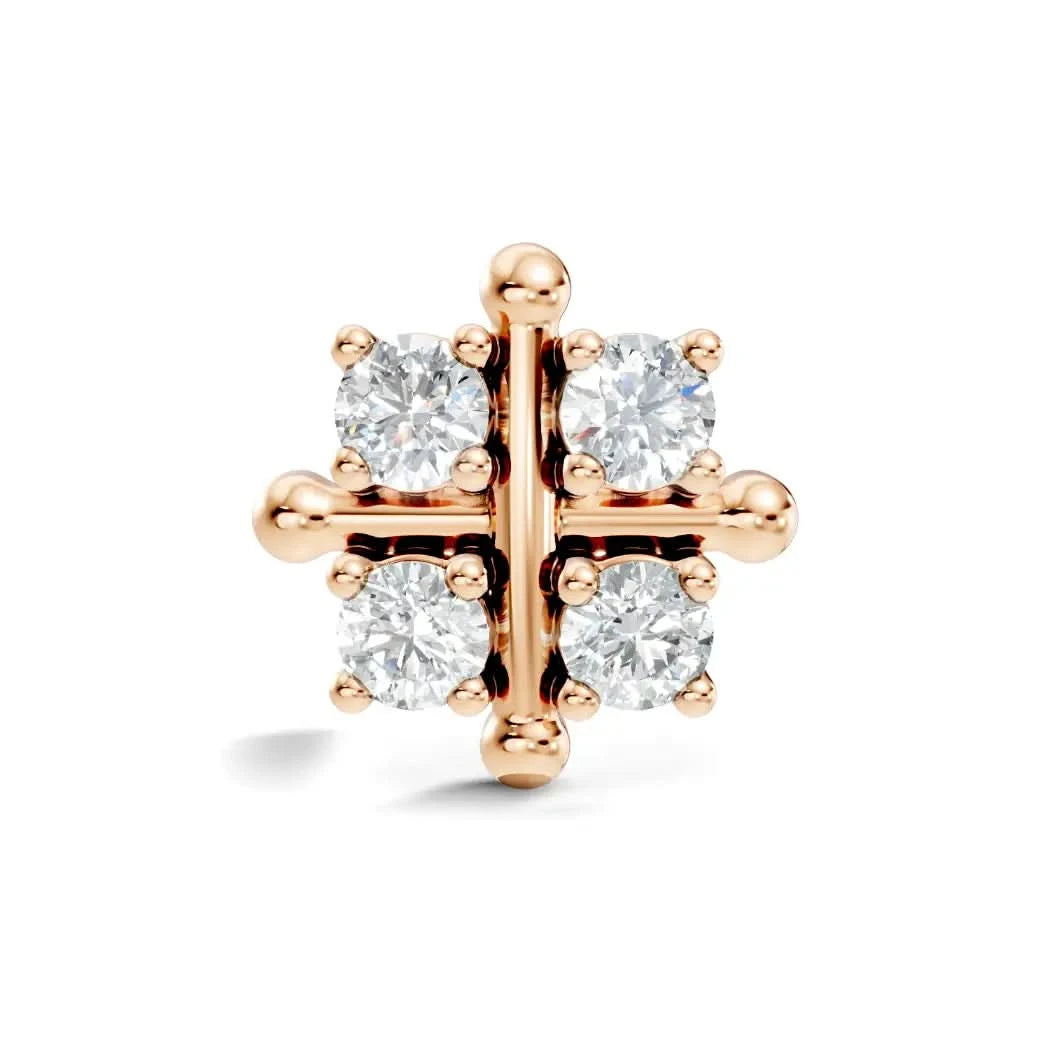 silver Luxe Bloom Nose Stud