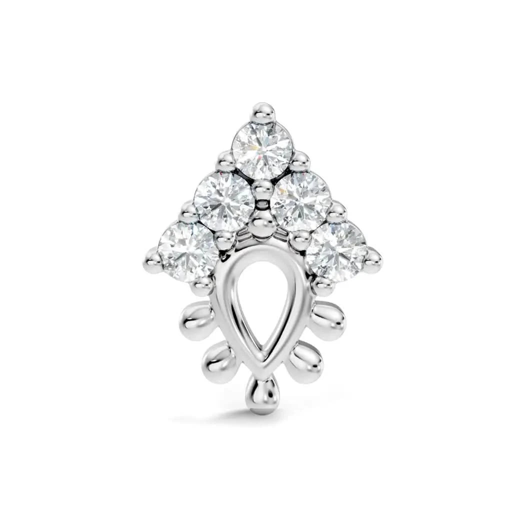 silver Dew Drop Nose Pin