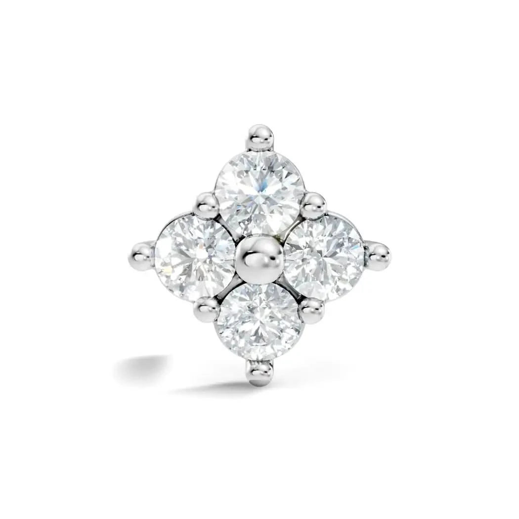 silver Aura Diamond Nose Pin