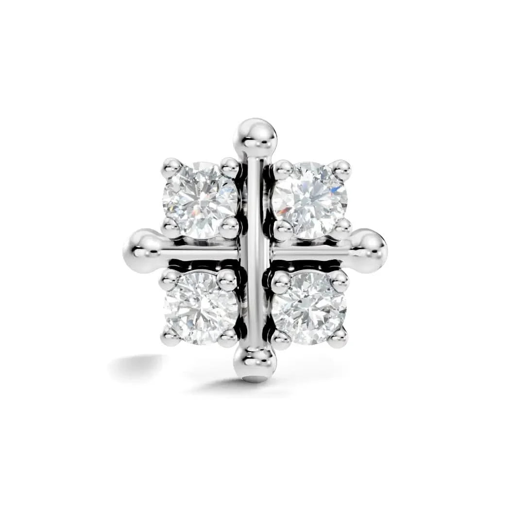 silver Luxe Bloom Nose Stud