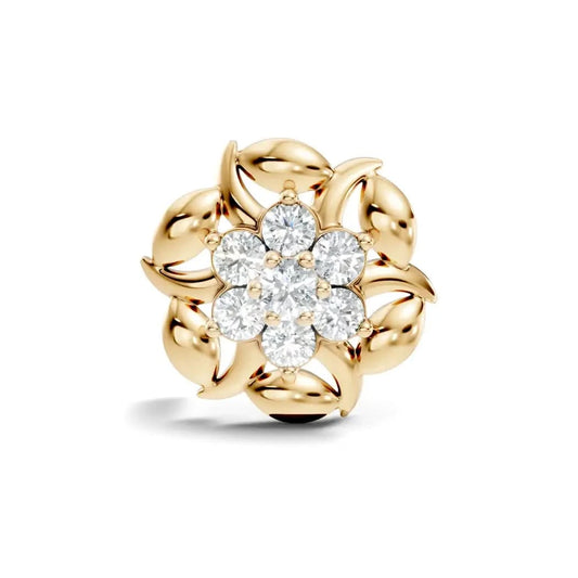 silver Golden Flower Nose Stud