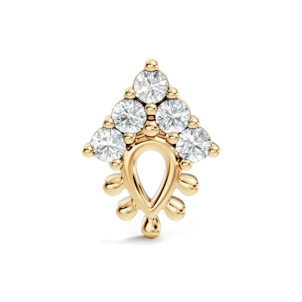 silver Dew Drop Nose Pin