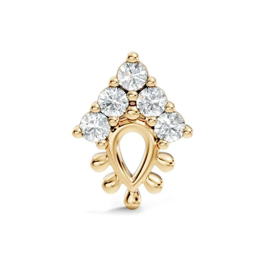 silver Dew Drop Nose Pin