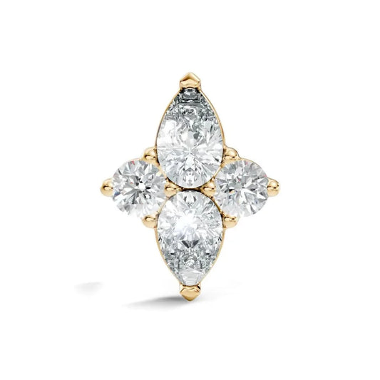 silver Royal Cluster Nose Pin