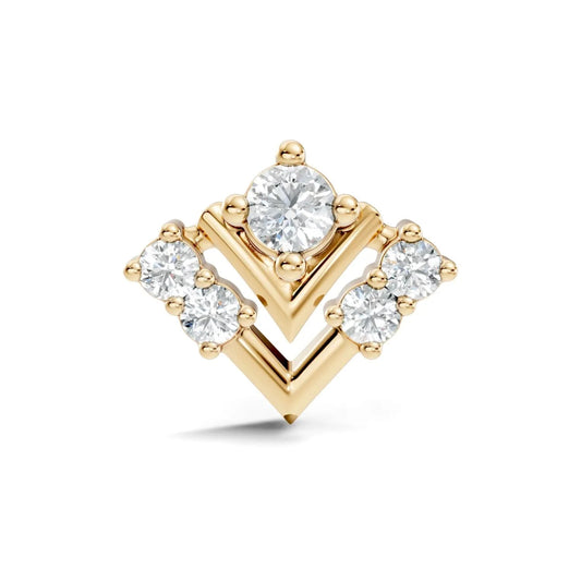 silver V-Glow Diamond Nose Pin