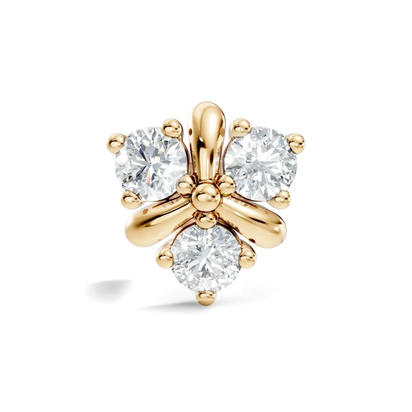 silver Flora Glow Nose Pin