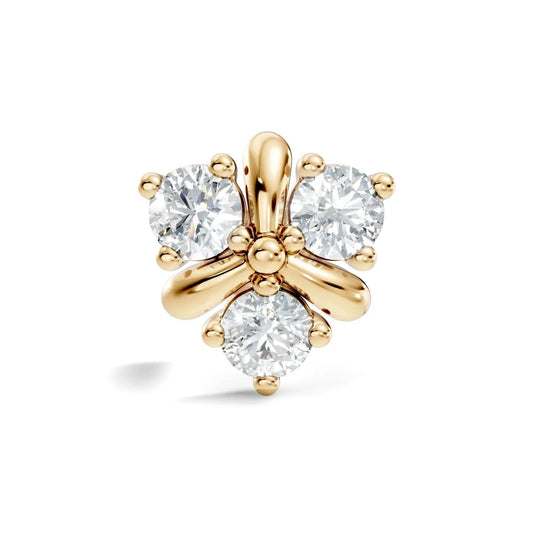 silver Flora Glow Nose Pin