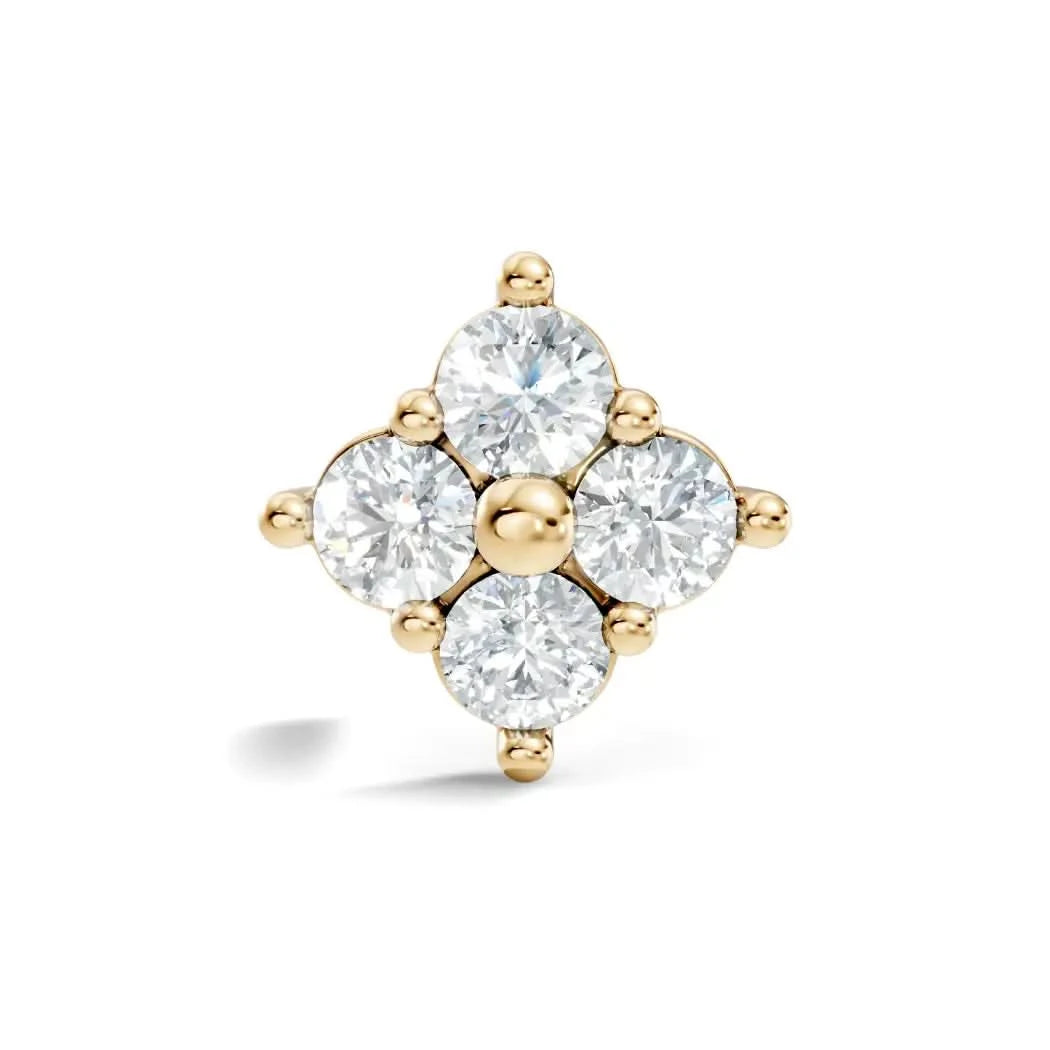 silver Aura Diamond Nose Pin