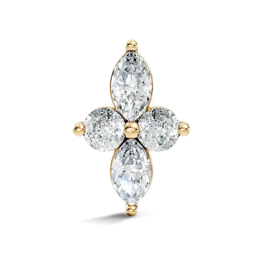 silver Marquise Bloom Nose Pin