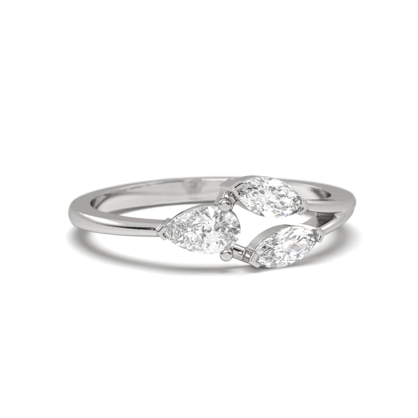 Marquise Trio Silver Ring