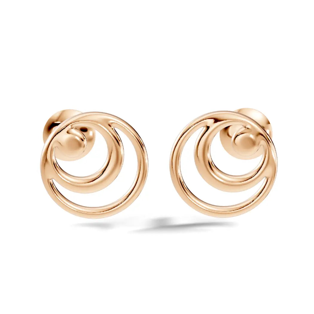 silver Modern Swirl Studs