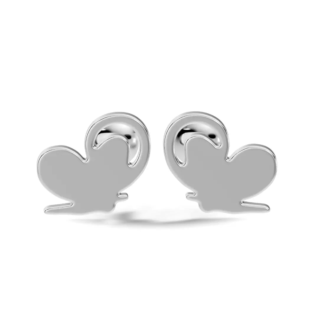 silver Minimal Love Studs