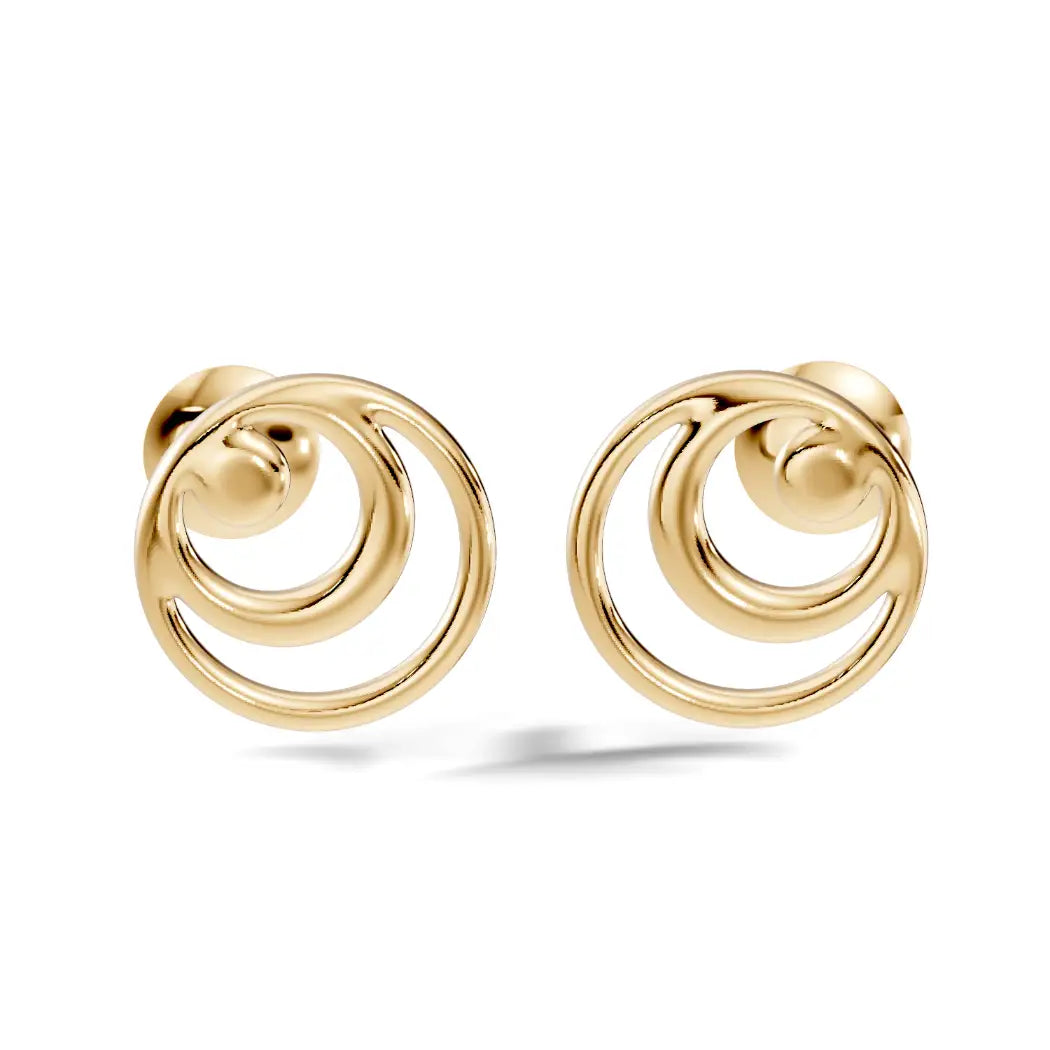 silver Modern Swirl Studs