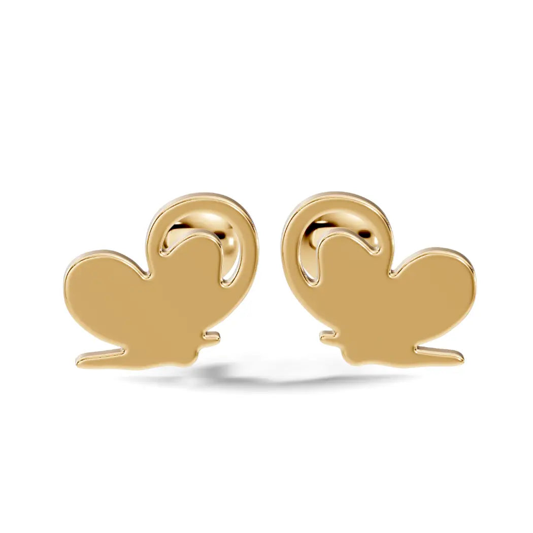 silver Minimal Love Studs