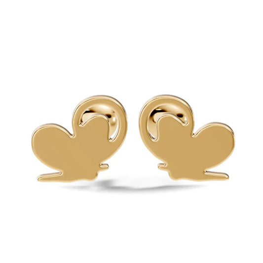 silver Minimal Love Studs